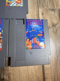 Original Nintendo NES Game Lot Marble Madness, Dr Mario Tetris Authentic Tested