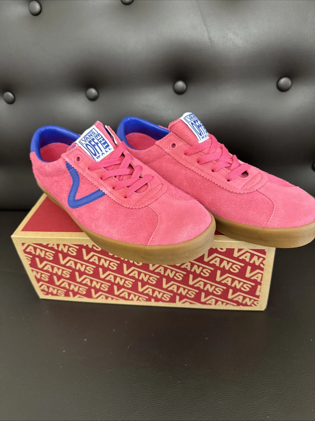 Taglia Uomo Taglia 10 Sneaker VANS Sport Bassa Bambino Caprifoglio Rosa Blu Scamosciato