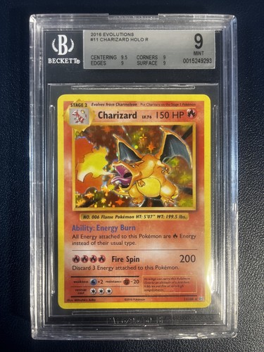 Pokemon TCG 2016 XY Evolutions Charizard 11/108 Holo Rare BGS 9 Mint