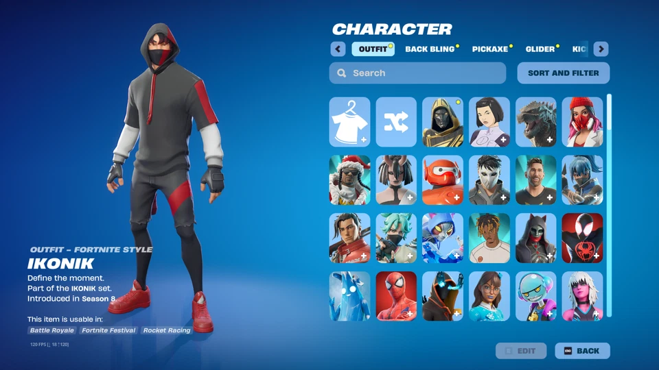 196 PIELES🌟BLACK KNIGHT🌟TRAVIS SCOTT🌟IKONIK🌟PICKAXE🌟FLOSS🌟MAKO PLANEADOR Foto 3 de 4