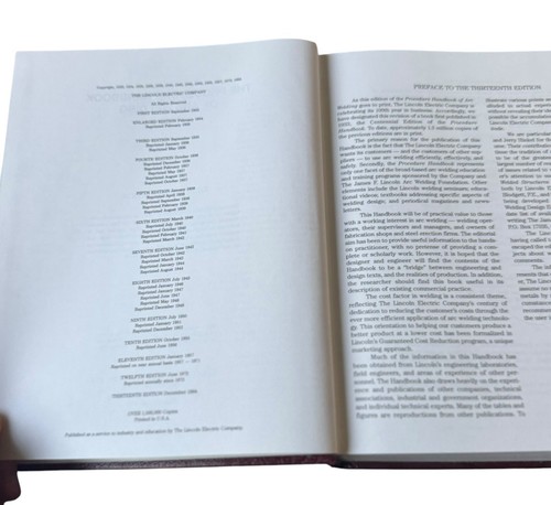 The Procedure Handbook Of Arc Welding 13th Ed. Lincoln Electric 1994 Hardcover - Picture 8 of 9