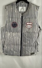 BMW x Joshua Vides Męska kamizelka izolacyjna Kamizelka buforowa w paski Czarna Biała Rozmiar L