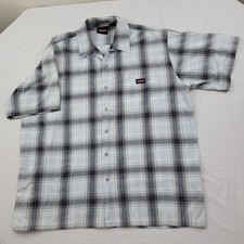Dickies Mens SZ 2XL 50-52 Shirt Button Up SS Blue Plaid Cotton Blend Pockets Ret
