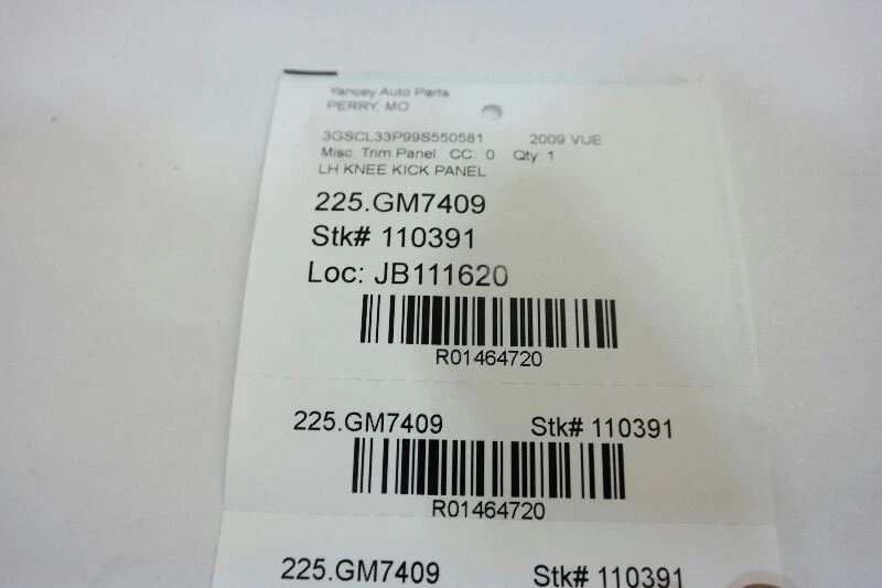 2008 09 10 Saturn Vue LH rodillera izquierda panel de patada Foto 3 de 4
