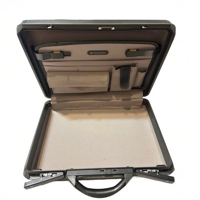 SOLID WORKING Samsonite Hard Shell Attache Case Black 3-Digit Combo Lock