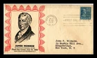 Dr Jim Stamps 5c James Monroe First Day Issue Pilgrim Cachets Cover 1938