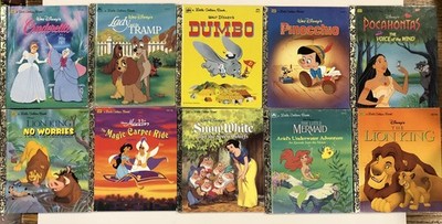 Lot Of 10 Walt Disney Little Golden Books  ~  Aladdin ~ Lion King ~ Dumbo