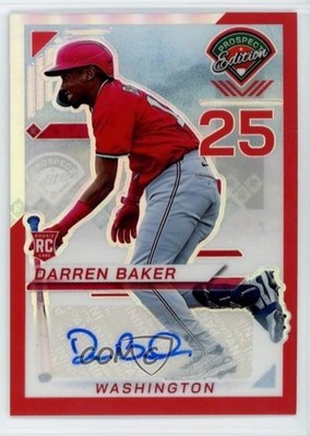 2025 Prospect Edition Red Prizm Signatures /199 Darren Baker Rookie Auto RC 1p5n