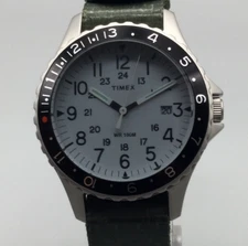 Timex Navi Ocean Watch Men TW2R58200WSB 38mm Silver Tone Gray Dial Date