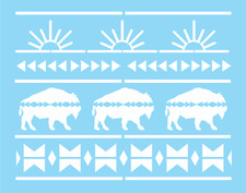 Stencils by Joanie Aztec Sun Buffalo Western Desert Border DIY Southwest Signs