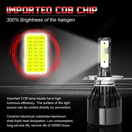 4pc LED Headlight High Low Fog Light Bulbs Combo Kit For Toyota Tundra 2014-2020 - Bild 10 von 12