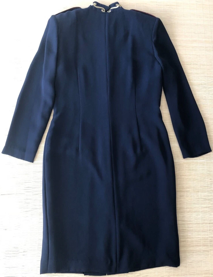 Vestido militar Cynthia Howie Maggy Boutique para mujer talla 12 de colección años 80 azul marino Foto 4 de 4