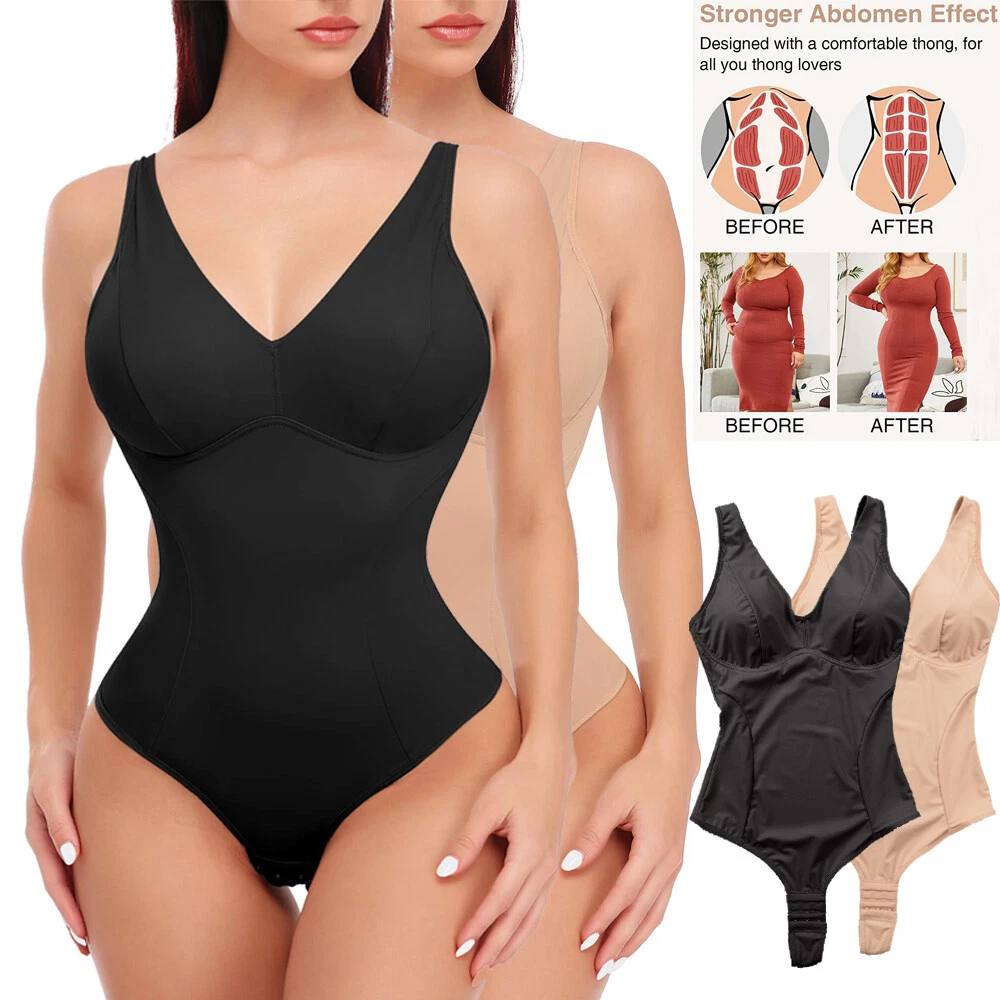 Thong Shapewear Bodysuit with Built in Bra Women Tummy Control