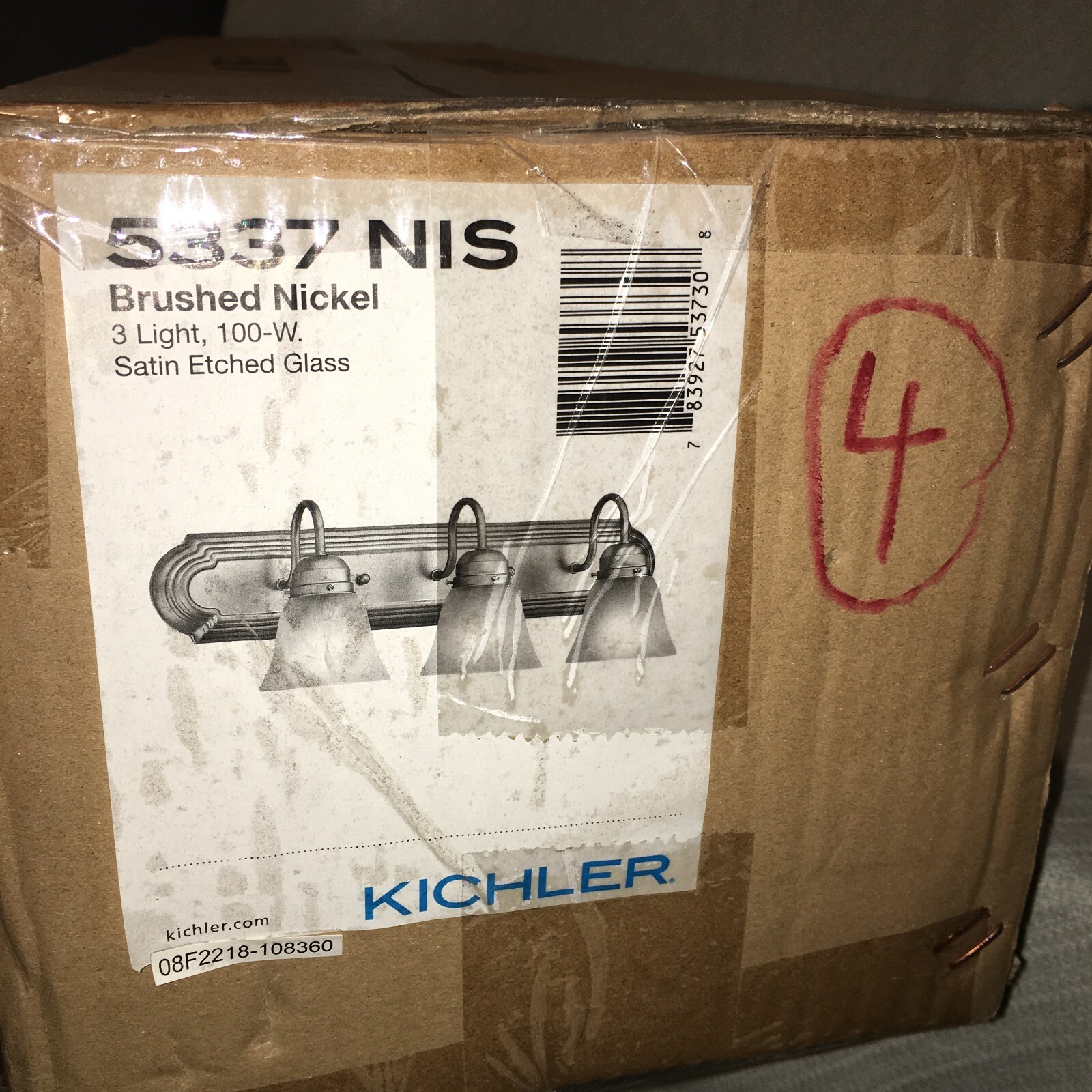 New Kichler, Bathroom vanity light fixture, Brushed Nickel, 