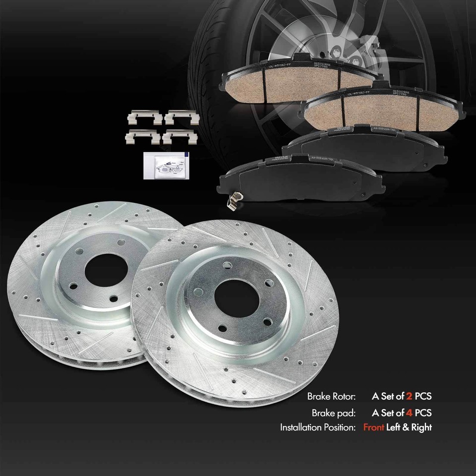 Front Drilled Brake Rotors & Ceramic Pads For 2011-15 Chevy Sonic/Cruze – 6-Piece Kit 5 thumbnail image