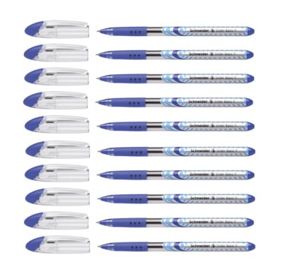 10 x Schneider Slider Basic F Kugelschreiber, blau 151003 Viscoglide-Technology