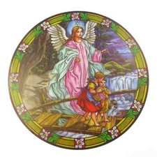 GUARDIAN ANGEL DOUBLE SIDED STAINED GLASS EFFECT SUN CATCHER WINDOW DOOR STICKER