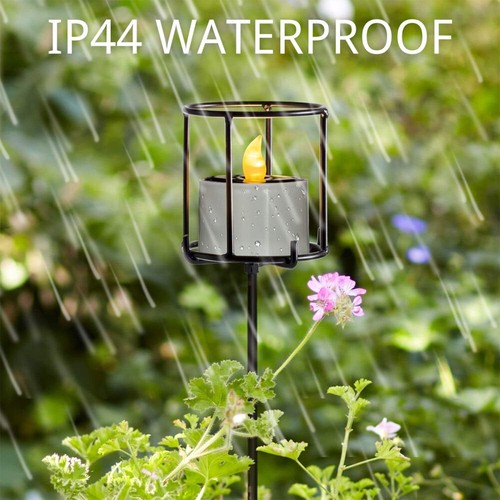 6 Stk Outdoor Wasserdicht Solar Power LED Teelichter Außen Kerzen Teelicht Licht - Bild 8 von 18