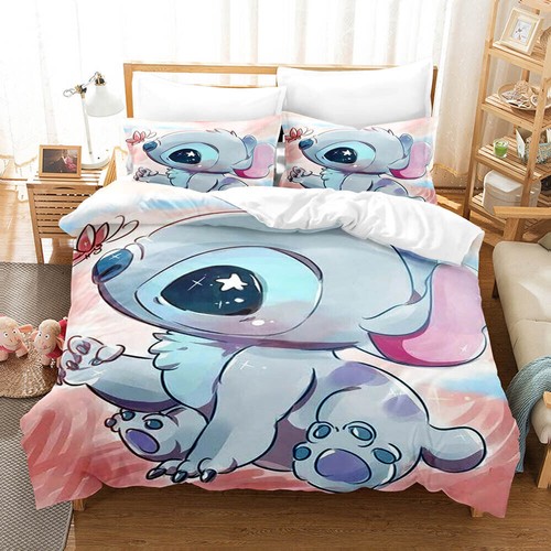 Lilo & Stitch Duvet Cover Quilt Cover Pillowcase Single Double Bedding Set - Bild 49 von 67