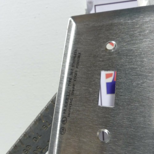 Hubbell SS607 Industrial Grade 7 Gang Toggle Switch Plate 302 Stainless Steel - Picture 6 of 8