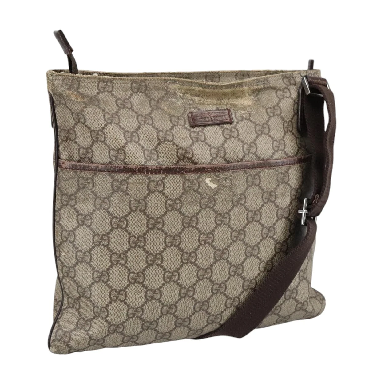 Sac à bandoulière GUCCI GG Supreme PVC beige 141626 authentique bs19483