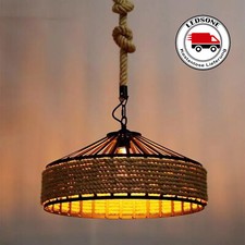 Industrielampe Vintage Metall Hängeleuchte Retro Seil Pendelleuchte Deckenlampen