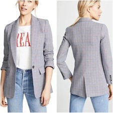Equipment Jeanne Plaid One Button Blazer