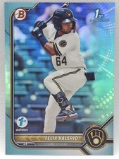 2022 Bowman 1st Edition Felix Valerio Sky Blue Foil #BPPF-128