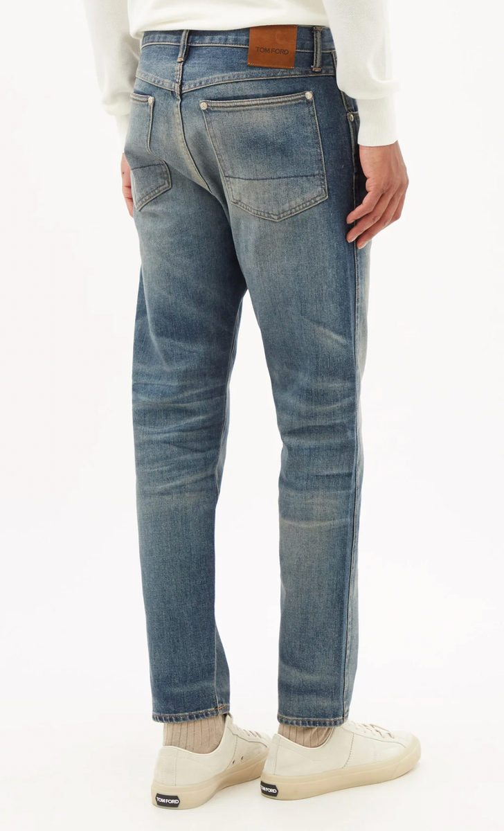 TOM FORD SELVEDGE DENIM TAPERED FIT PANTS JEANS HOSE