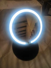 Glo Tech Foldable 8" Travel LED Mirror - Black  - Light Use Unboxed