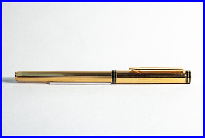 Stylo Plume Waterman - Plume En Or 18K 750 - Corps Facetté Argenté - Occasion TBE