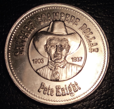 1982 Canada Canadian AB Calgary stampede dollar $1 token with hat