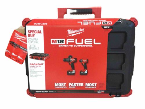 Milwaukee 2897-22PO M18 Fuel 2-Tool Combo Kit Hammer Drill & Impact Driver
