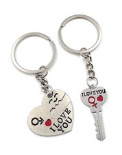 Keychain Key Heart Partner Love Couple Metal Pendant Charm