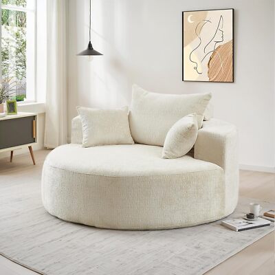 55'' Oversized Circle Single Sofa Armrest Lounge Chair Armchair