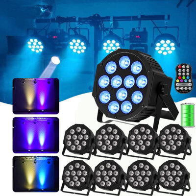 120W LED Par Strahler 5500mAh Akku 12 RGB Wiederaufladbar DMX Strobe Bühnenlicht