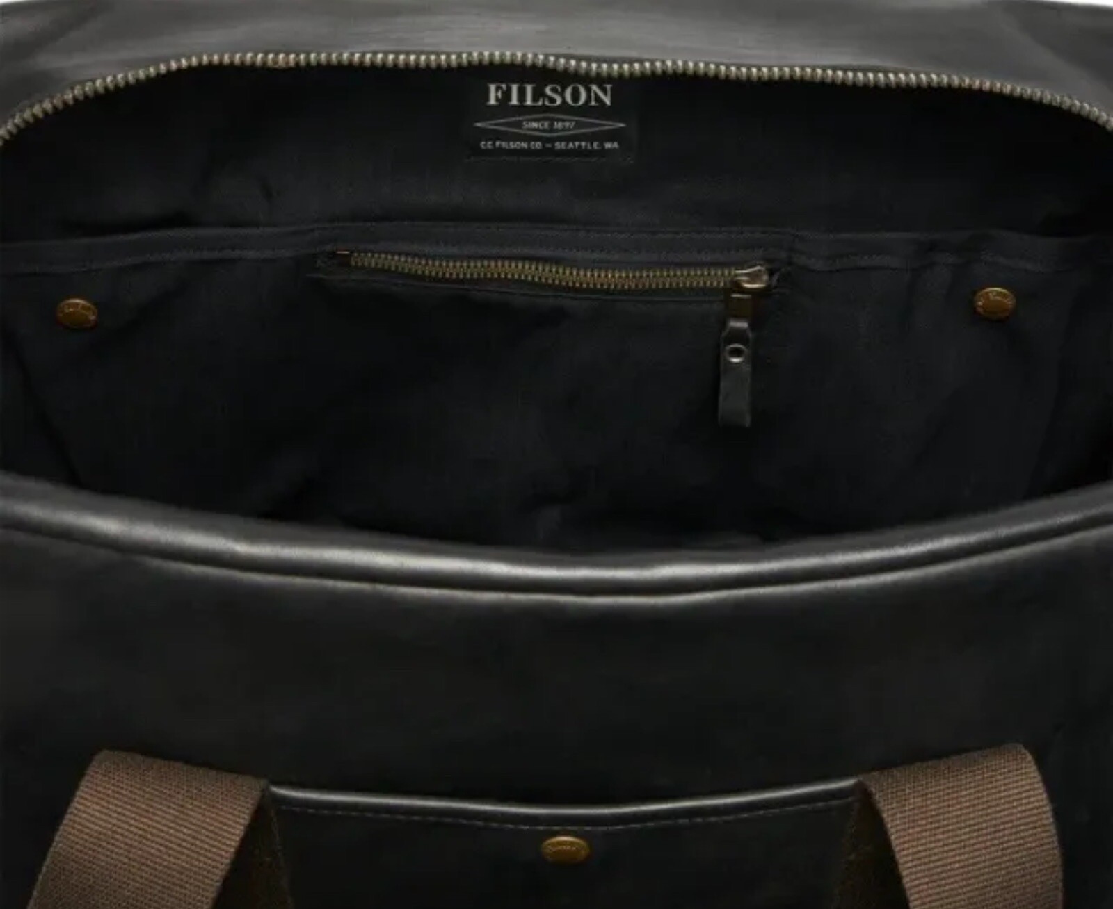 Filson Dawson Leather Duffle Bag Black In Very Good Condition eBay