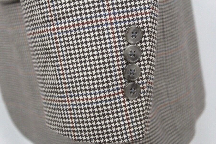 mens houndstooth TASSO ELBA wool cashmere sport suit coat jacket blazer 44 L - Image 3 of 4