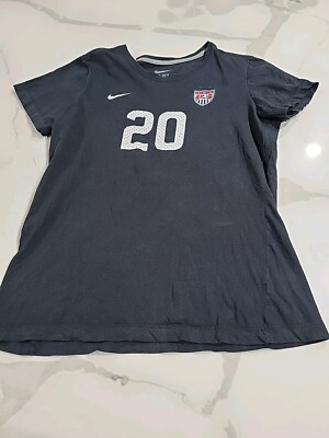 Nike Womens US Soccer #20 Wambach Black T Shirt Size Womens