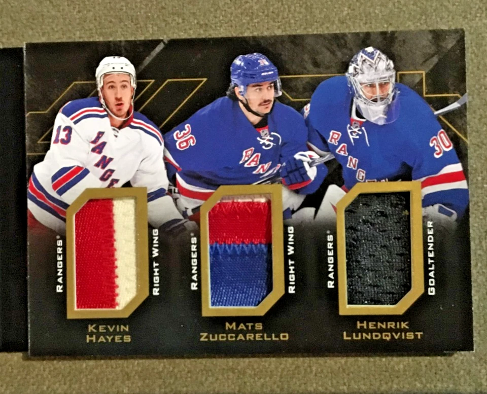2015-16 UD Black Sixes Relics Booklet Premium Nash,Kreider,Stepan,Hayes,Zuc,Lund - Image 3 of 4