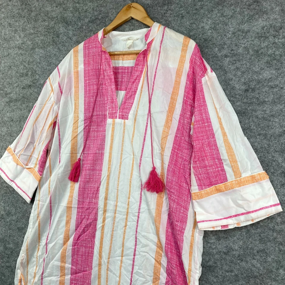 Top túnica boho manga 3/4 multicolor pequeña de gran tamaño para mujer H&M 17601 Foto 3 de 4