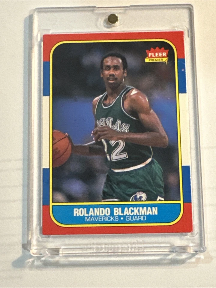 Tarjeta de novato Rolando Blackman 1986 Fleer #11 Dallas Mavericks 100 % auténtica Foto 3 de 4
