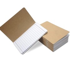 12-Pack Pocket Notebooks 5.5"x3.5" Brown Lined 64 Pages Travel Notes