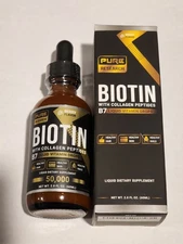 (Lot of 2) Liquid Biotin & Collagen Hair Growth Drops Pure Research Exp: 07/2025