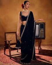 SAREE BLOUSE READYMADE DESIGNER SARI CHOLI INDIAN PARTY WEAR BOLLYWOOD DRESS EID