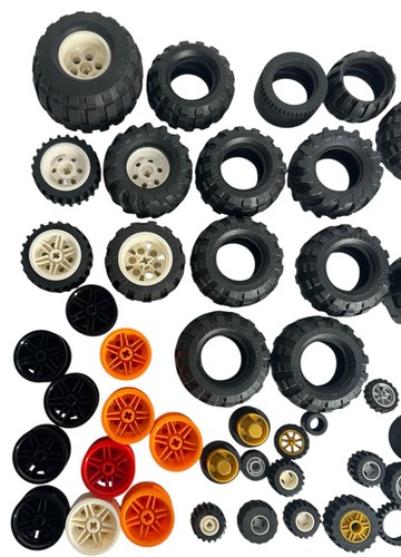 LEGO Wheel Tire Rims Lot 1 Pound And A Half Different Sizes Wheels Tires 1.5 - Picture 3 of 7