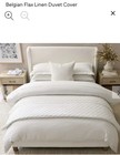 Pottery Barn Belgian Flax Linen KING/CAL. KING Duvet Cover White PRE-OWNED