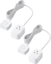 Extension Cord with Switch On/Off Plug, 6FT Flat Braided Outlet Power Cable, 3 P