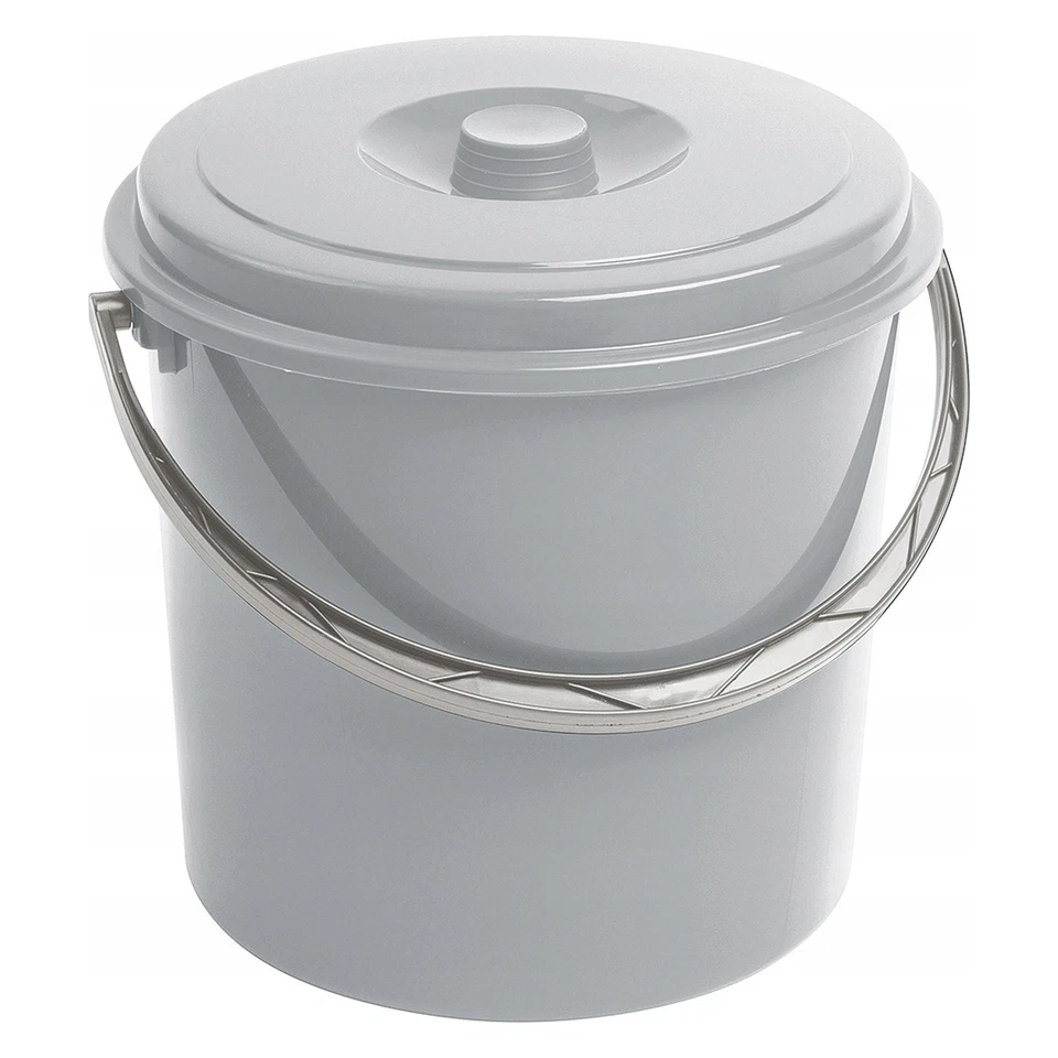 Seau Curver avec couvercle, 12L, gris, 305x295x290 mm - Photo 1/1