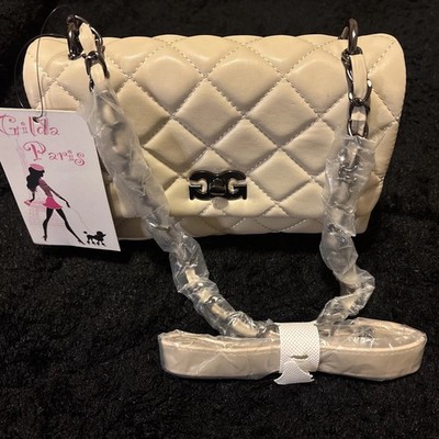 Gilda Paris Taupe Quilted Messenger Bag